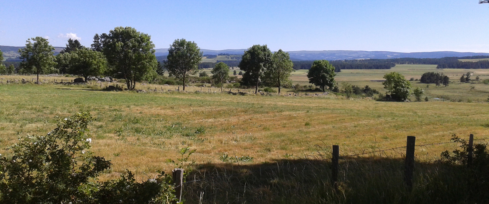 Vue de la plaine de Montbel situé à proximité du gîte Lou Saltret en Lozère